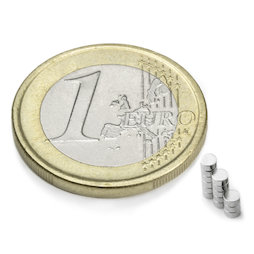 S-02-01-N, Disco magnetico Ø 2 mm, altezza 1 mm, neodimio, N48, nichelato