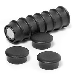 BX-RD20/black, Boston Xtra mini rotondi, set con 10 magneti per l'ufficio al neodimio, nero