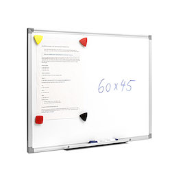MWB-4560, Lavagna bianca 45 x 60 cm, ferromagnetica, scrivibile con evidenziatori per lavagna