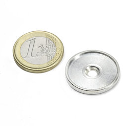 MSD-21, Disco metallico con bordo e foro svasato M3, diametro interno 21 mm, come controparte per i magneti, non è un magnete!