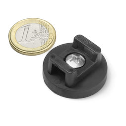 CMN-31, magnete gommato con base in acciaio, per cablaggio, Ø 31 mm