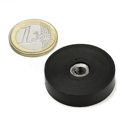 ITNG-32, magnete gommato con base in acciaio, con filettatura M6, Ø 36 mm