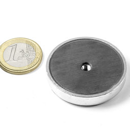 ITF-40, Magnete in ferrite con base in acciaio con filettatura interna M4, Ø 40 mm