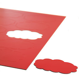 BA-014CL/red, Simboli magnetici nuvola, per lavagne bianche & lavagne per la progettazione, 10 simboli per foglio A4, rosso