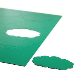 BA-014CL/green, Simboli magnetici nuvola, per lavagne bianche & lavagne per la progettazione, 10 simboli per foglio A4, verde