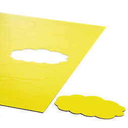 BA-014CL/yellow, Simboli magnetici nuvola, per lavagne bianche & lavagne per la progettazione, 10 simboli per foglio A4, giallo