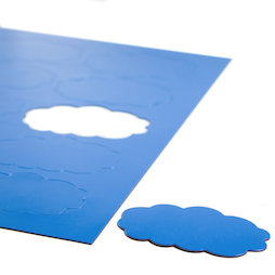 BA-014CL/blue, Simboli magnetici nuvola, per lavagne bianche & lavagne per la progettazione, 10 simboli per foglio A4, blu
