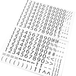 BA-015LN/numbers, Numeri magnetici, per etichettare scaffali metallici, set in due parti, 120 caratteri per foglio A4