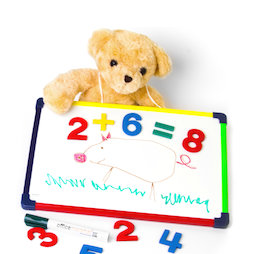 KMWB-2435, Lavagna bianca per bambini 24 x 35 cm, per dipingere, giocare, scrivere & imparare, magnetica