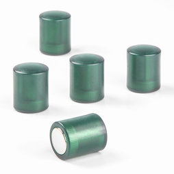 M-PC/greent, Tafelmagnete zylindrisch, Neodym-Magnete mit Kunststoffkappe, Ø 14 mm, transparent grün