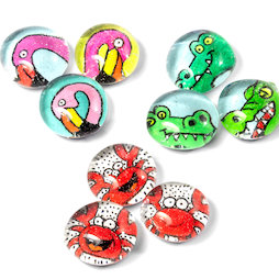 LIV-128, Animali acquatici, magneti da frigo fatti a mano, set da 3