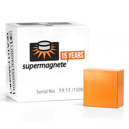 Q-51-51-25-X, Magnete della morte Limited Edition, Parallelepipedo magnetico 50,8 x 50,8 x 25,4 mm, neodimio, N40, nichelato