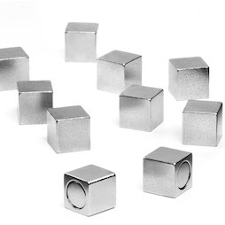 M-OF-W08, Magneti da ufficio con custodia in metallo, magneti al neodimio, Lunghezza del bordo 8 mm