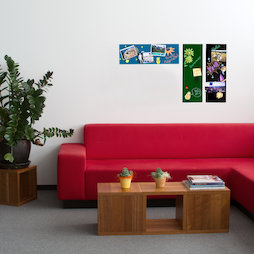 GMBB-2060, Lavagna magnetica in vetro rettangolare, 20 x 60 cm, in diversi colori