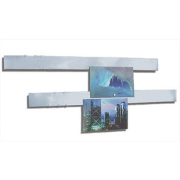 FO-5, Barre magnetiche acciaio inox 50 cm, set da 2, supporto per magneti, con montaggio magnetico, incl. 12 potenti magneti