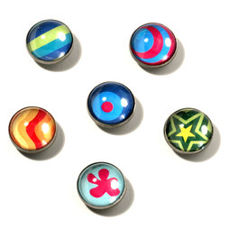 LIV-05, Crazy, magneti decorativi in acrilico e metallo, set da 6