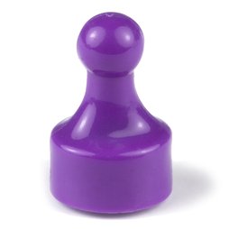 M-PIN/purple, Puntine magnetiche 'Player' viola, puntine magnetiche per bacheca a forma di pedina, 10 pezzi per set, colore: viola
