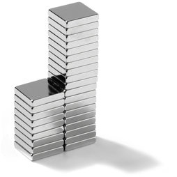 Q-10-10-02-N, Parallelepipedo magnetico 10 x 10 x 2 mm, neodimio, N45, nichelato