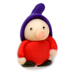 LIV-41/dwarf, Magneti handmade, pezzi unici in fimo in un set da 4, nanetto