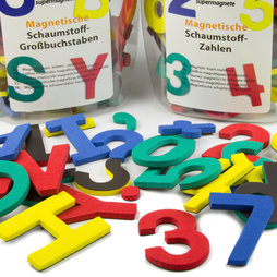 M-38, Lettere o numeri, set di caratteri magnetici, in schiuma EVA, 4 colori assortiti