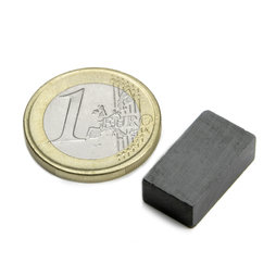 FE-Q-18-10-06, Parallelepipedo magnetico 18 x 10 x 6 mm, ferrite, Y35, senza rivestimento