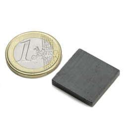 FE-Q-20-20-03, Parallelepipedo magnetico 20 x 20 x 3 mm, ferrite, Y35, senza rivestimento