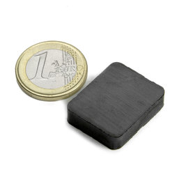 FE-Q-25-20-06, Parallelepipedo magnetico 25 x 20 x 6 mm, ferrite, Y35, senza rivestimento