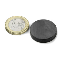 FE-S-25-05, Disco magnetico Ø 25 mm, altezza 5 mm, ferrite, Y35, senza rivestimento
