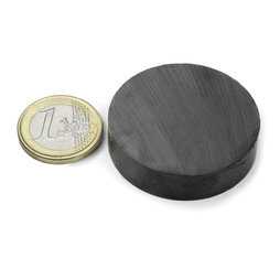 FE-S-40-10, Disco magnetico Ø 40 mm, altezza 10 mm, ferrite, Y35, senza rivestimento
