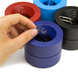 M-CLIP, Dispenser magnetico di graffette, con potente magnete centrale, in plastica, in diversi colori